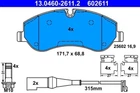 Колодка тормозная ATE 13.0460-2611.2 ATE (13046026112)