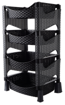 Этажерка для овощей VIOLET HOUSE 0740 Роттанг Гелакси BLACK 4 яруса