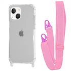 Чехол с ремешком WAVE Clear Case with Strap для Apple iPhone 15 pink