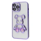 Чехол силиконовый "Мишка" WAVE Shining Bear Case для Apple iPhone 13 Pro dark purple