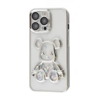 Чехол силиконовый "Мишка" VVave Shining Bear Case для Apple iPhone 13 Pro silver