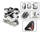 Детские раздвижные ролики 34-37 с комплектом защиты и шлемом Scale Sports White подсветка переднего колеса