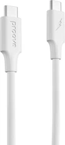 Кабель Proove Striped Silicone Type-C to Type-C 60 Вт 1 м White (577230003)