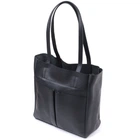 Зручна сумка-шоппер із натуральної шкіри Shvigel Bag 22845 Чорна