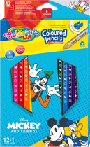 Олівці кольорові Patio Colorino Mickey + стругачка 13 кольорів 12 шт (89847PTR) (5907620189847)