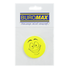 Значок світловідбиваючий BuroMax "Смайлик" 55х55 мм круглий жовтий (BM.9740)