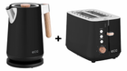 Комплект: Электрочайник ECG RK 1768 Strix Timber Black + Тостер ECG ST 2768 Timber Black