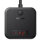 Мережевий фільтр Baseus PowerCombo Cube Power Strip 3xAC+2xUSB+2xType-C 30W (1.5m) black