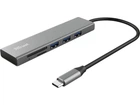 Мультипортовий адаптер Trust Halyx Fast USB-C Hub & Card reader Aluminium (24191)