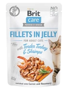 Вологий корм для кішок Brit Care Adult Cat Fillets in Jelly with Turkey&Shrimps 85 г
