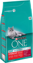 Сухий корм для котів Purina One Sterilcat з яловичиною та пшеницею 1.5 кг (7613035125346)