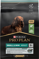 Sucha karma Purina PRO PLAN Small&Mini Adult 1+ Sensitive Digestion dla dorosłych psów małych ras z wrażliwym trawieniem, z jagnięciną 3 kg (7613036611268)