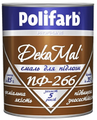 Эмаль Polifarb DekoMal ПФ-266 красно-коричневая, 0,9 кг