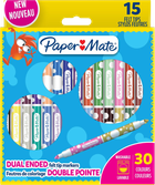 Flamastry Paper Mate dwustronne 30 kolorów 15 szt (3026981808043)