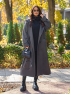 Пальто осеннее длинное женское ISSA PLUS 14947 XL Серое (issa2007682663606)