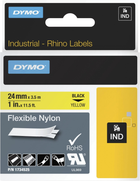 Стрічка для етикеток Dymo Rhino Flexible Nylon 24 мм x 3.5 м Black/Yellow (1734525)