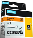 Стрічка для етикеток Dymo Rhino Vinyl 19 мм x 5.5 м Black/Orange (71701184368)