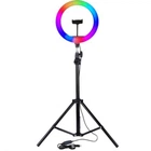 Кольцевая лампа (комплект со штативом) USB шнур RGB MJ-30, 30 см