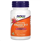 Вітамін Д-3 Now Foods Vitamin D-3 смак м’яти 5000 МО, 120 жувальних таблеток (NOW-00358)