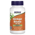 Натуральная добавка Now Foods Ginkgo Biloba 60 мг 60 Капсулы