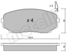 Комплект тормозных колодок (дисковых).) METELLI 22-0872-0 Metelli (2208720)