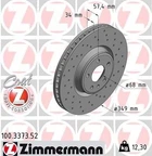 Диск гальмівний ZIMMERMANN 100.3373.52 Zimmermann (100337352)