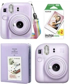 Набір Fujifilm INSTAX Mini 12 Lilac Purple фіолетова фотокамера миттєвого друку / картриджі / фотопапір 20 фото / чохол прозорий / альбом 64 фото / подарункове пакування