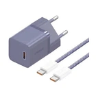 Блок питания Baseus GaN5 Fast Charger(mini) 1C 30W EU Cable Type-C to Type-C 100W 1m Purple