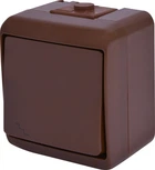 Выключатель 1-клавишный проходной наружный IP54 коричневий [4668042] VHE-3-KR ETI