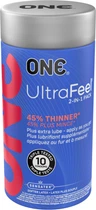 Презервативи One UltraFeel 2 в 1 Ультратонкий з додатковим пакетом мастила 10 шт (ROZ6501053329)