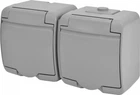 Розетка двойная с заземлением наружная с крышкой IP54 серая [4668072] RHE-2s-SR ETI