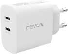 Ładowarka sieciowa Nevox 45W GaN 2x USB-C White (4250686411379)