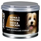 Влажный корм для собак AnimAll Утка с куркой в нежном желе