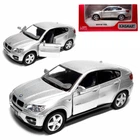 Детская металлическая машинка BMW X6 игрушечная коллекционная масштабная железная авто модель игрушка для детей БМВ х6 открываются двери серая 12.5 см
