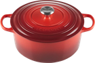 Garnek LeCreuset Signature okrągły wiśniowy 28 cm (0024147260998)