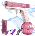 Водяной пистолет электрический аккумуляторный Glock Water Battle Upgrated Розовый с двумя резервуарами