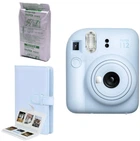 Фотокамера мгновенной печати Fujifilm INSTAX Mini 12 Pastel Blue / картридж / фотобумага 10 фото / фотоальбом