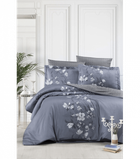 Комплект постільної білизни Satin Cotton First Choice - First Choice - S-481 EVAN INDİGO - Полуторний - Синій