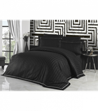Комплект постельного белья Deluxe Satin Dark Series First Choice - First Choice - DLX-11 NOVEL LİNE BLACK - Евро - Черный