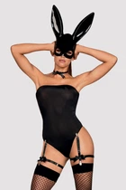 Эротический игровой костюм зайки Obsessive Bunny costume Черный L/XL (SO7702)