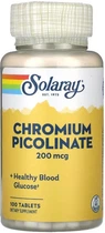 Хром пиколинат Solaray Chromium Picolinate 200mcg 100 tabs