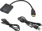 Адаптер STLab HDMI - VGA, 0.15 м с кабелями аудио и питания от USB (U-990 black) - изображение 4