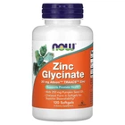 Глицинат цинку, Zinc Glycinate, Now Foods, 30 мг, 120 гельових капсул