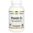 Витамин Д3 California Gold Nutrition (Vitamin D3) 50 мкг 2000 МЕ 360 мягких капсул