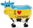 Скарбничка-корівка I Love Ukraine 16.5х9х14 см керамічна