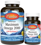 Жирні кислоти Carlson Омега Максимум 2000 Maximum Omega 2000 90+ 30 желатинових капсул Лимон (088395172403)