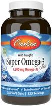 Жирные кислоты Carlson Супер Омега-3 Super Omega-3 Gems 250 желатиновых капсул (088395015229)