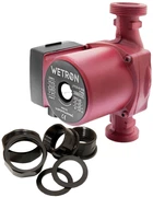 Насос циркуляційний Wetron 100 Вт Hmax 6 м Qmax 50 л/хв Ø1½" 180 м Бордовий + гайки Ø1" (774232)