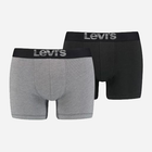 Набір трусів-боксерів чоловічих бавовняних Levi's Opt Ill Boxer Brief Org Co 701203921-007 M 2 шт Сірий/Чорний (8720245183635)