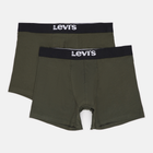 Набір трусів-боксерів чоловічих бавовняних Levi's Sld Basc Boxer Brief Org Co 701222842-012 XL 2 шт Хакі (8720245437899)